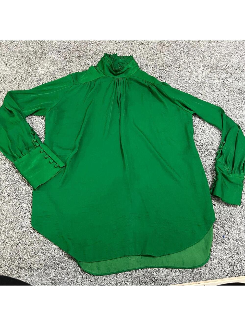 Zara Women's Green Long Sleeve Blouse size XS